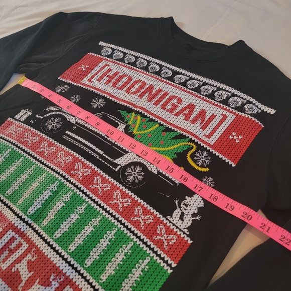Hoonigan Christmas Holiday Sweater Small Ford Hoonitruck Gymkhana Ken Block Ugly - Picture 15 of 16